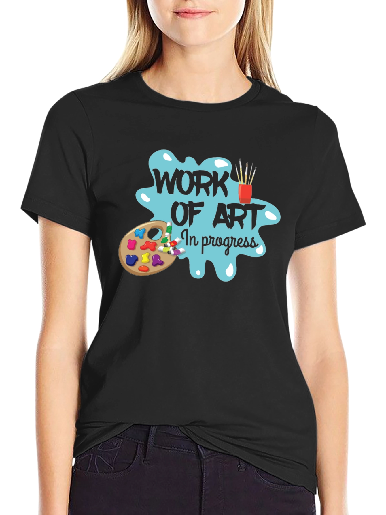 Work of Art In Progress Black T-Shirt