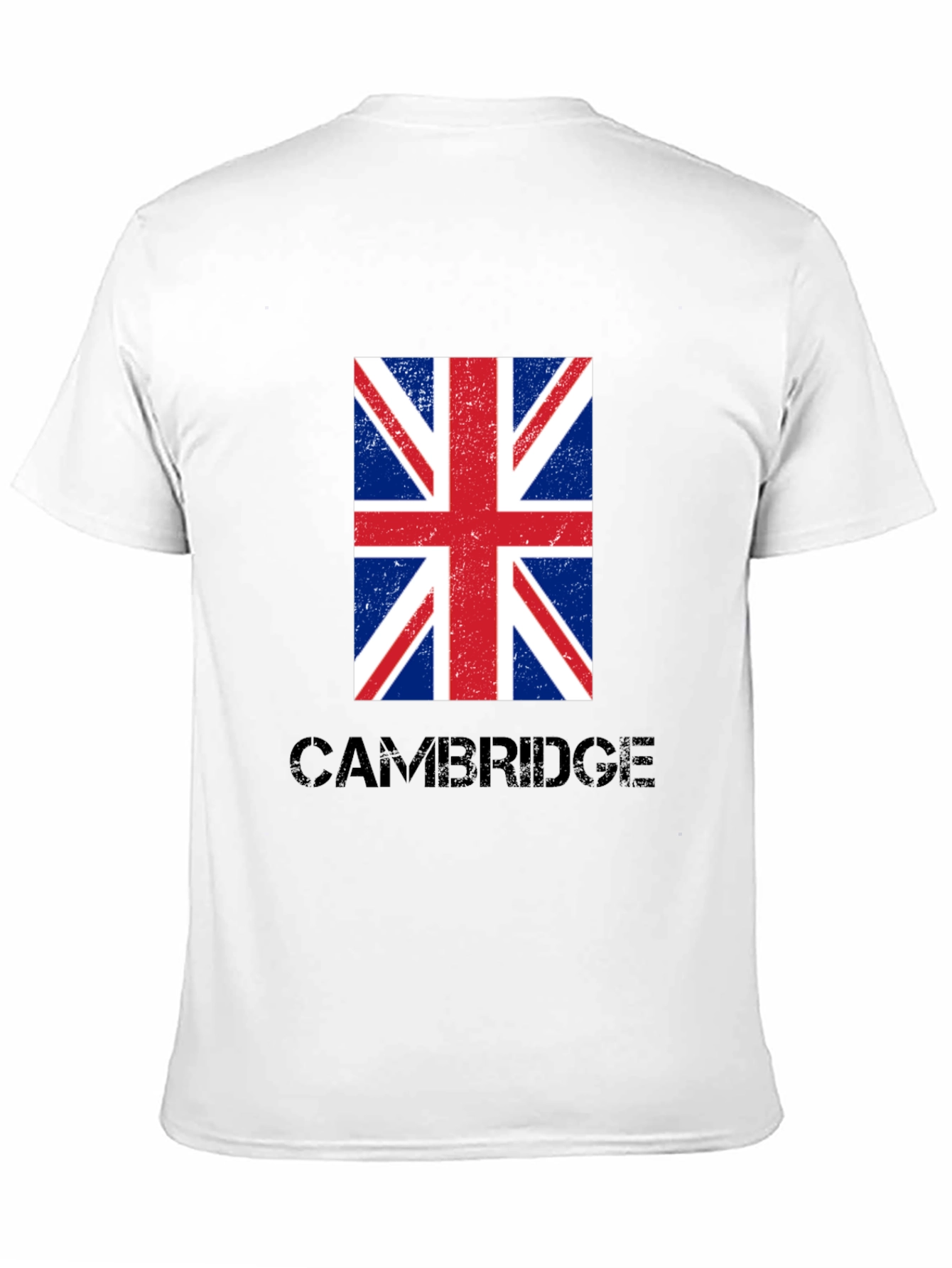 Cambridge UK Flag Graphic T-Shirt - Black Cotton Tee