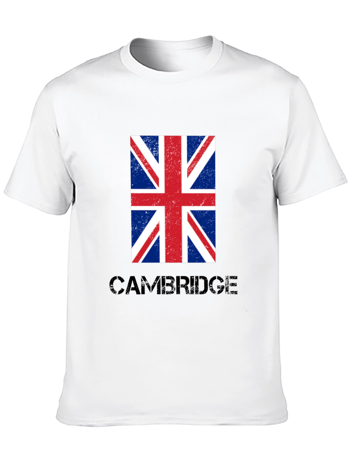 Cambridge UK Flag Graphic T-Shirt - Black Cotton Tee