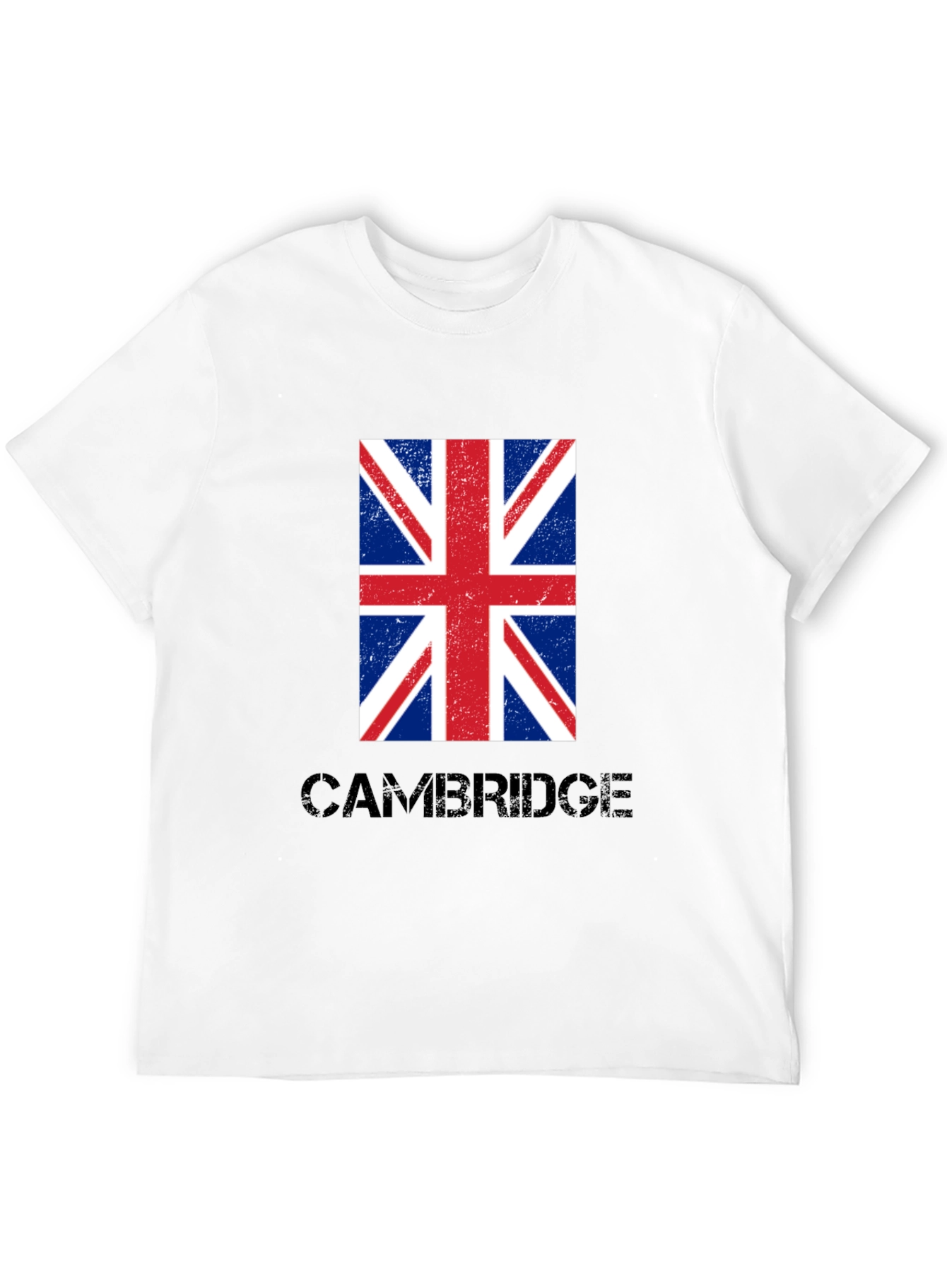 Cambridge UK Flag Graphic T-Shirt - Black Cotton Tee