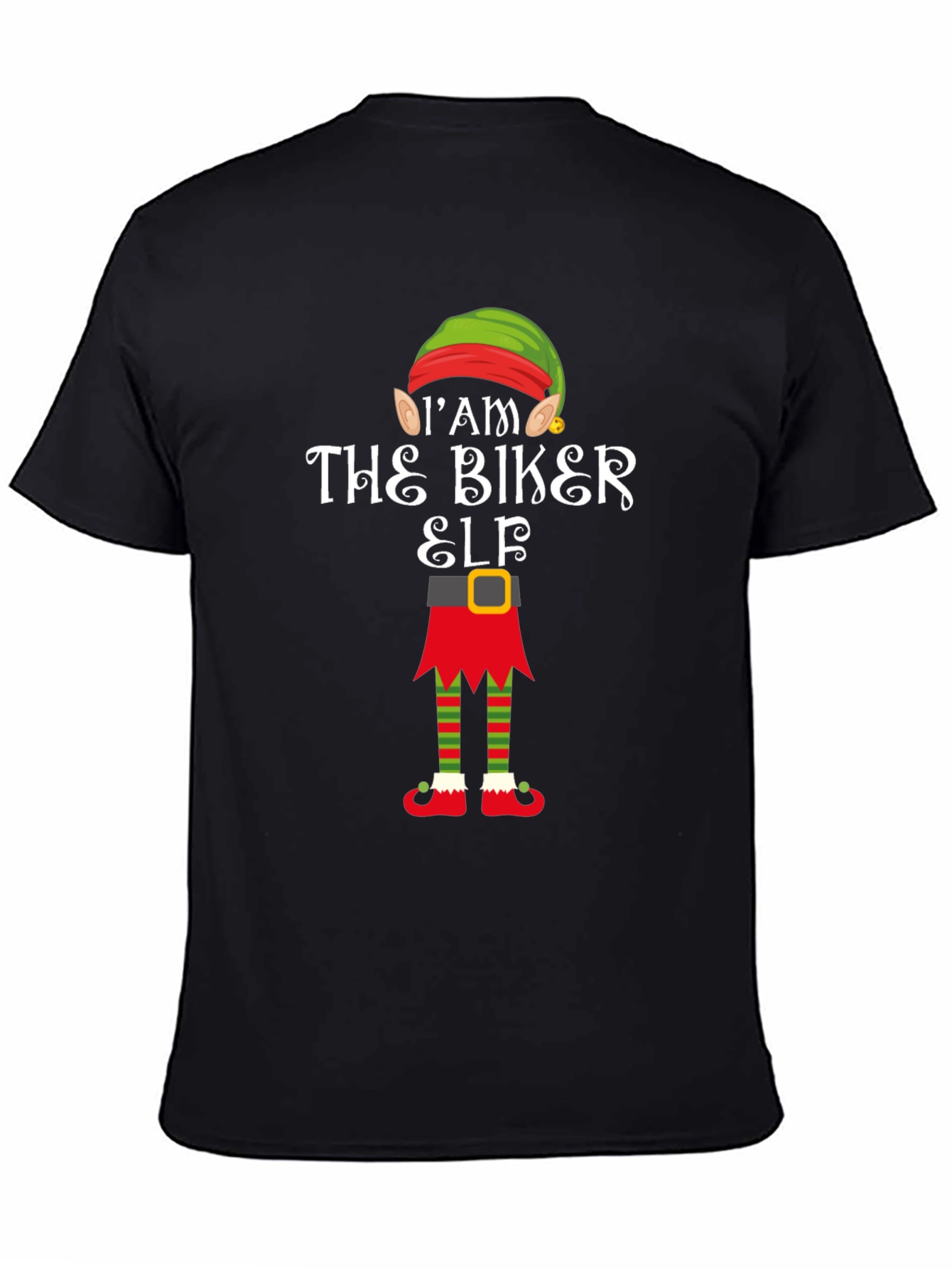 Im The Biker Elf T-Shirt Funny Christmas Tee