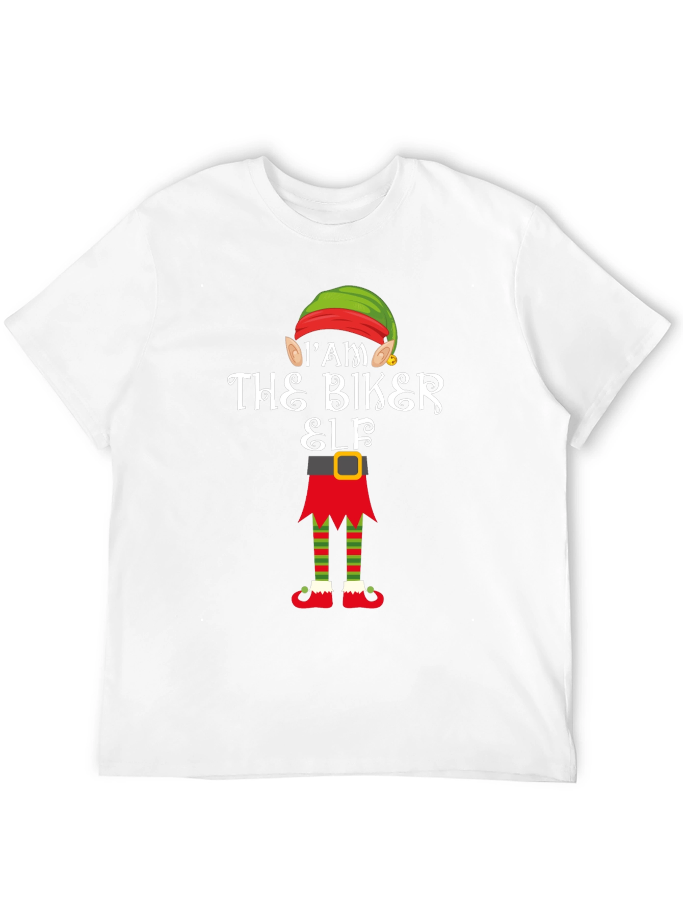 Im The Biker Elf T-Shirt Funny Christmas Tee