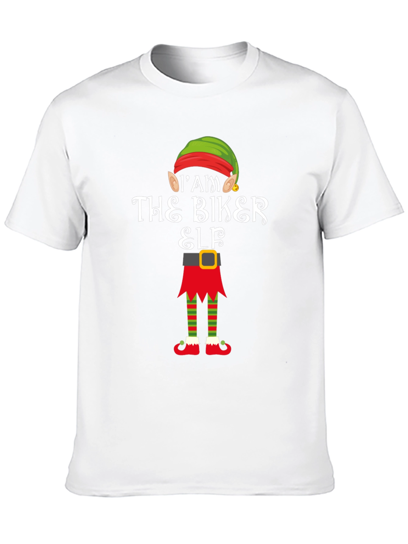 Im The Biker Elf T-Shirt Funny Christmas Tee
