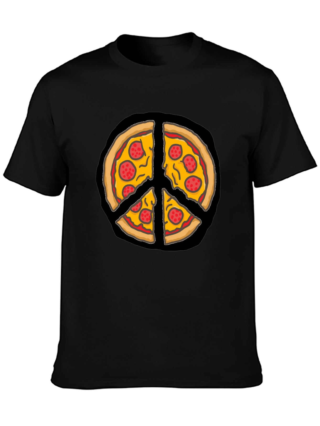 Pizza Peace Sign Graphic T-Shirt