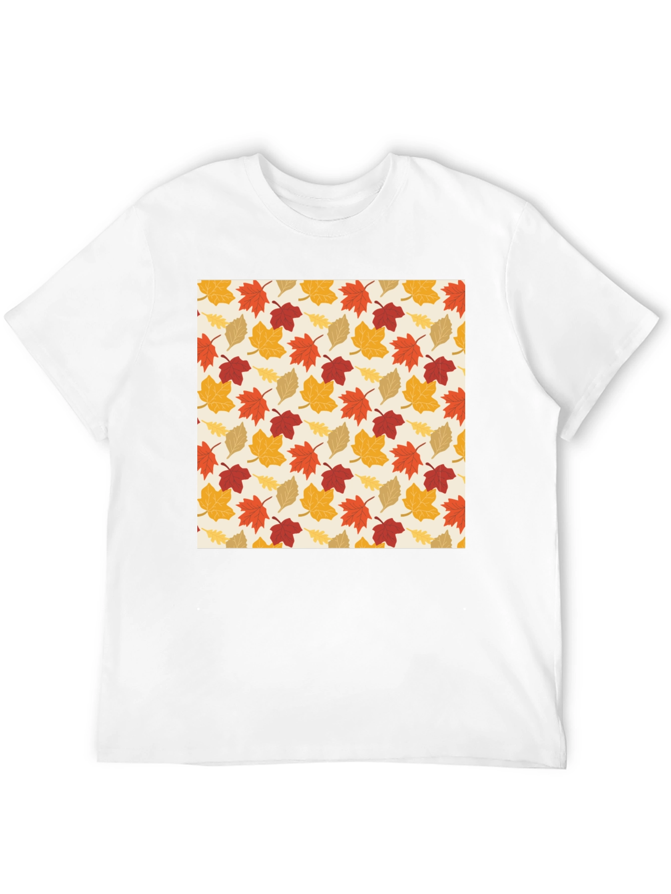 Autumn Leaves Pattern T-Shirt - Fall Fashion