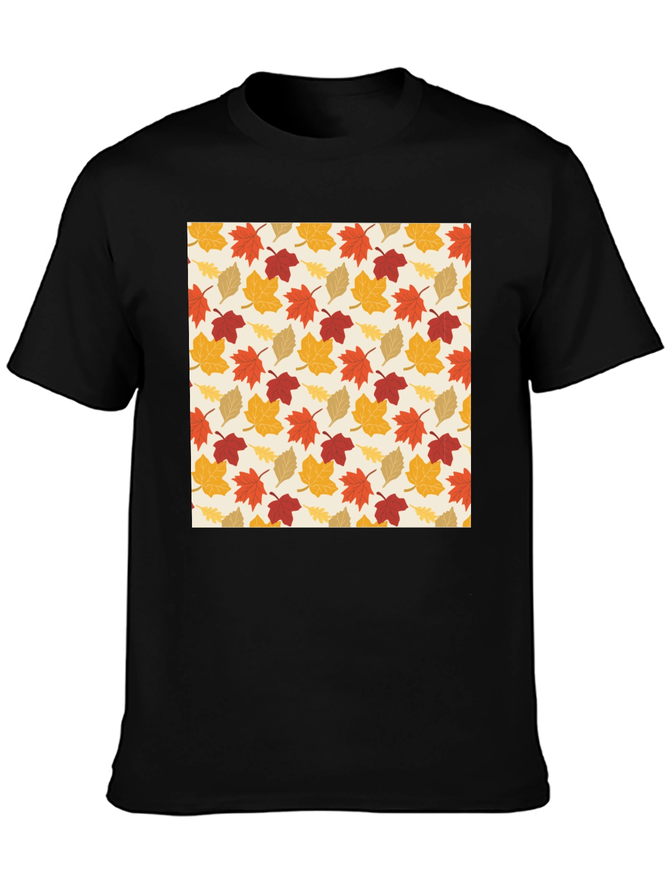Autumn Leaves Pattern T-Shirt - Fall Fashion