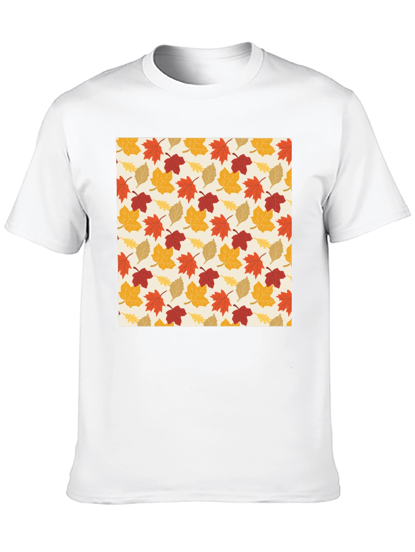 Autumn Leaves Pattern T-Shirt - Fall Fashion