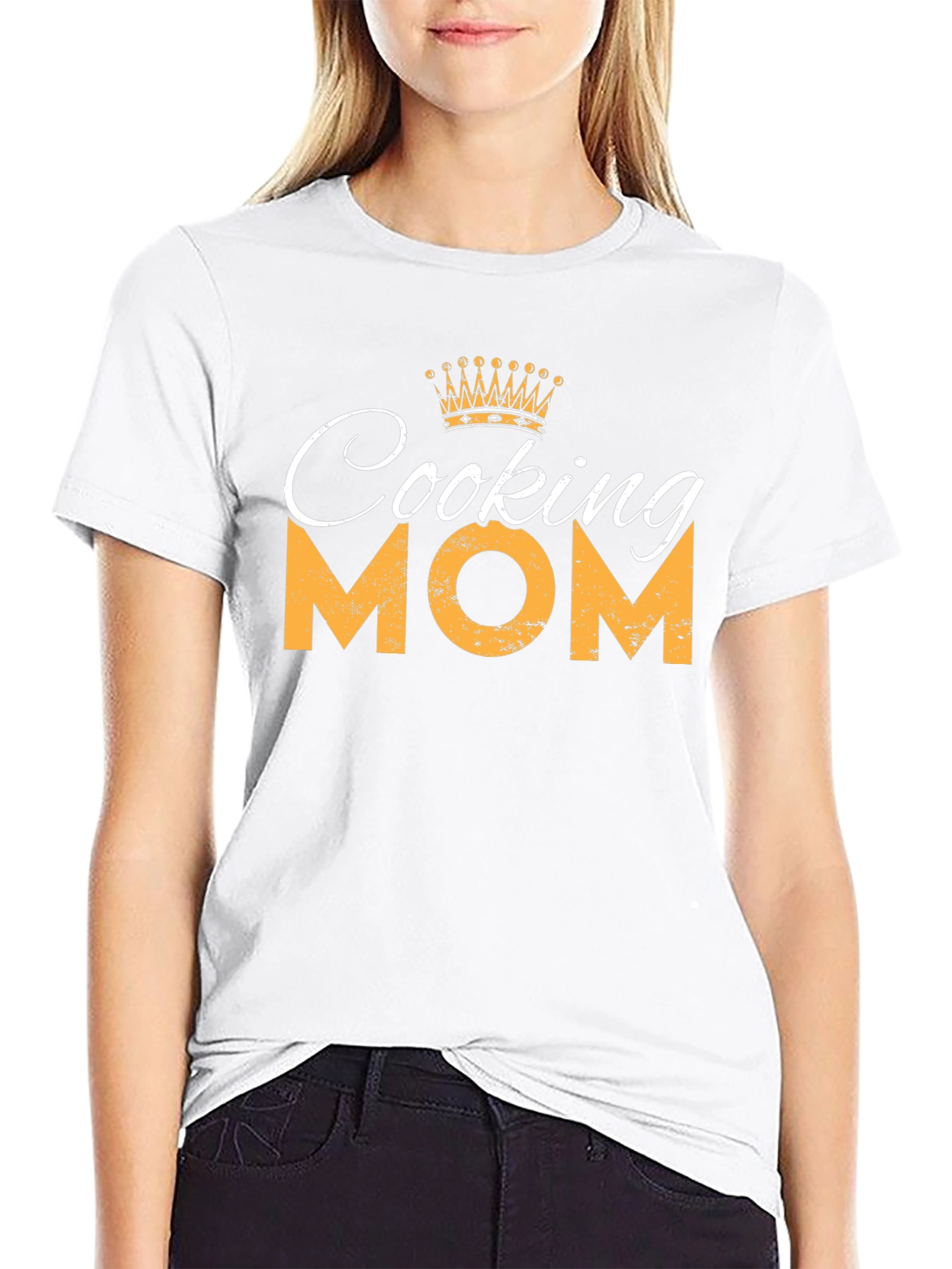 Cooking Mom T-Shirt - Black Crew Neck Tee