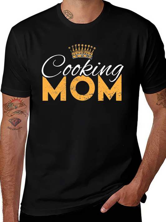 Cooking Mom T-Shirt - Black Crew Neck Tee