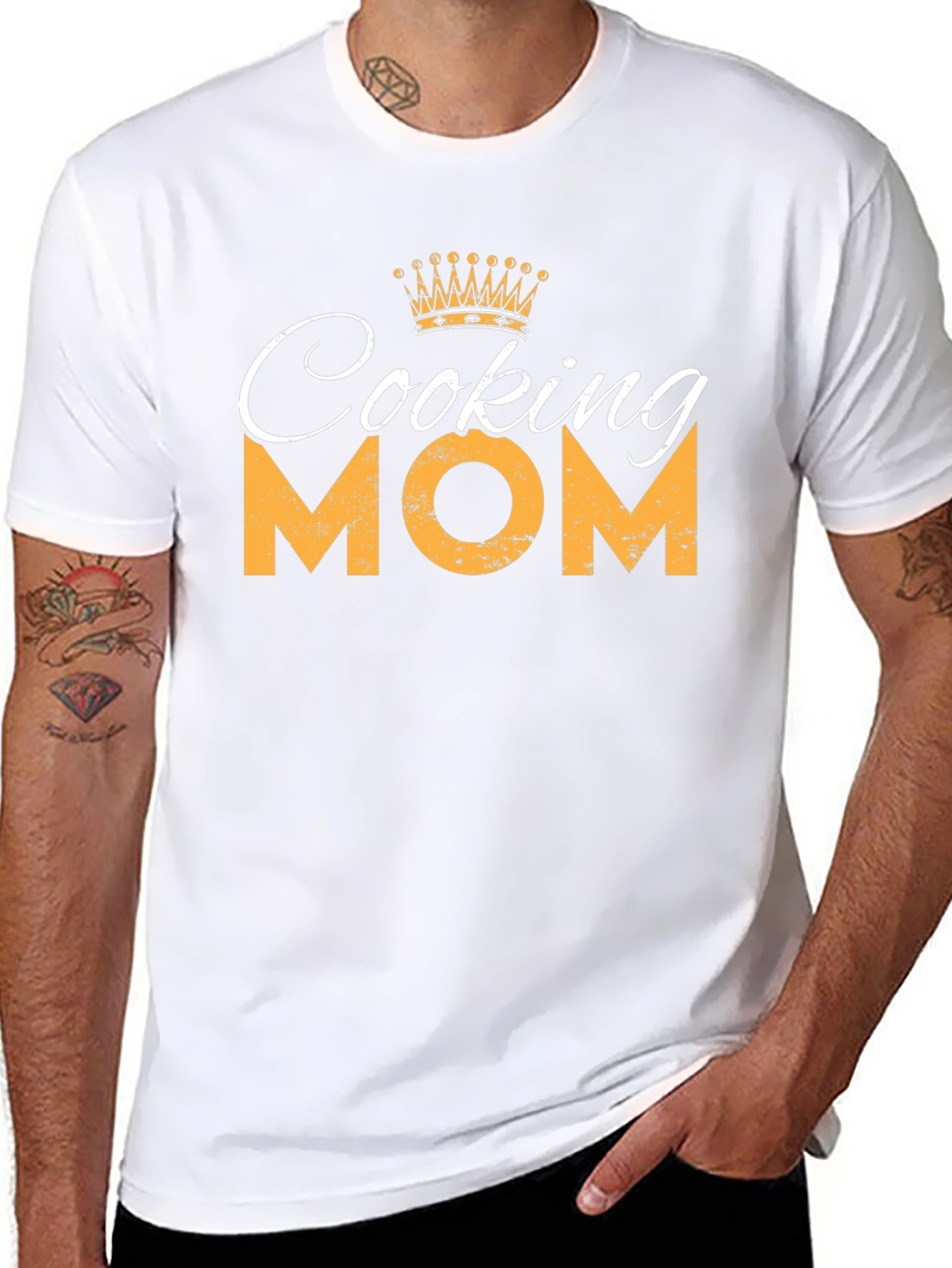 Cooking Mom T-Shirt - Black Crew Neck Tee