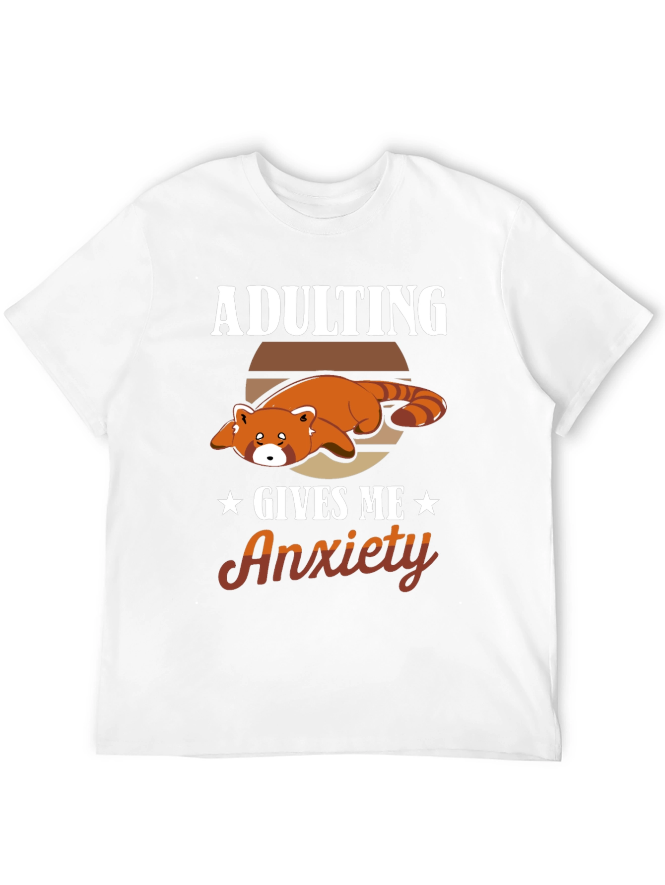 Adulting Gives Me Anxiety Red Panda T-Shirt