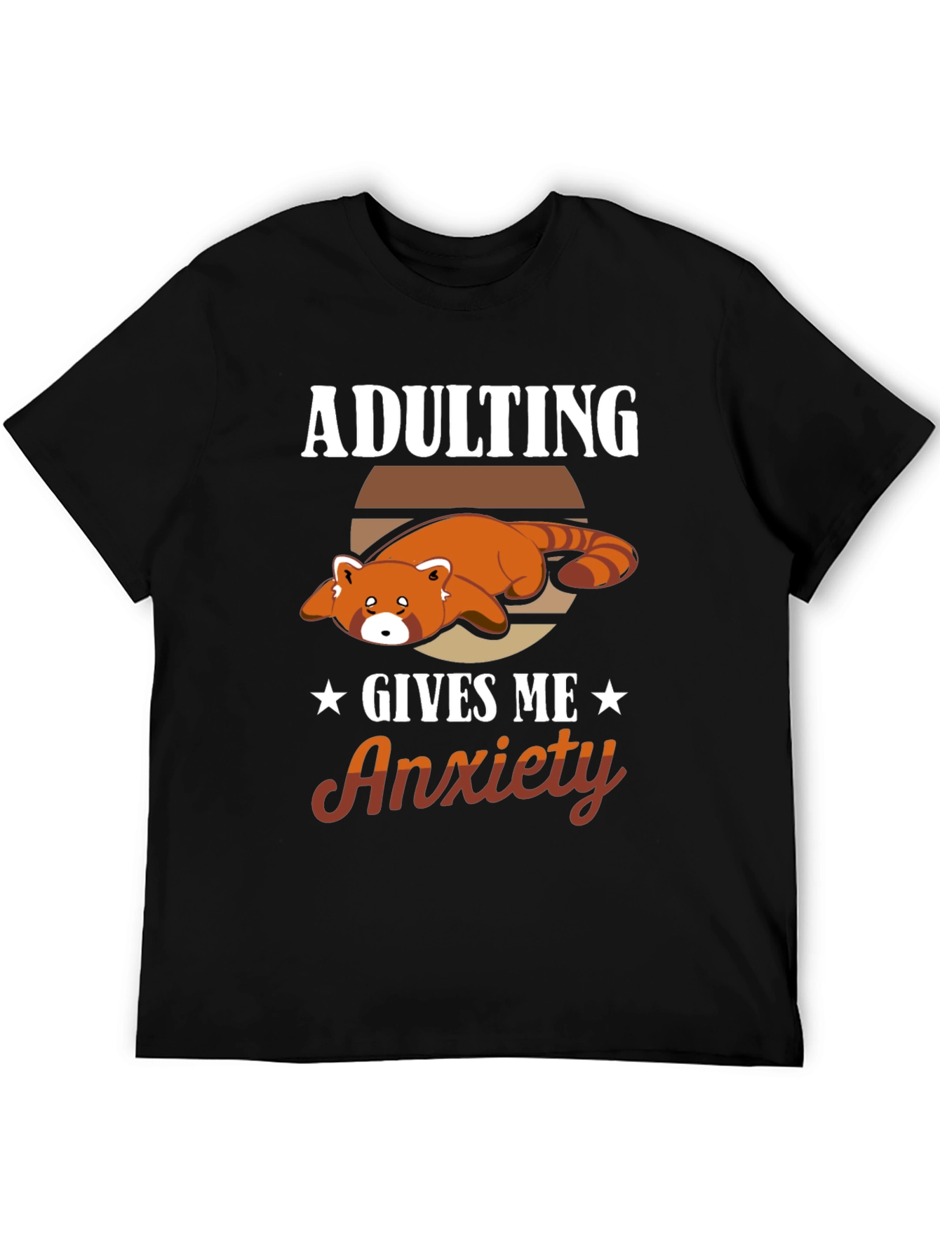 Adulting Gives Me Anxiety Red Panda T-Shirt