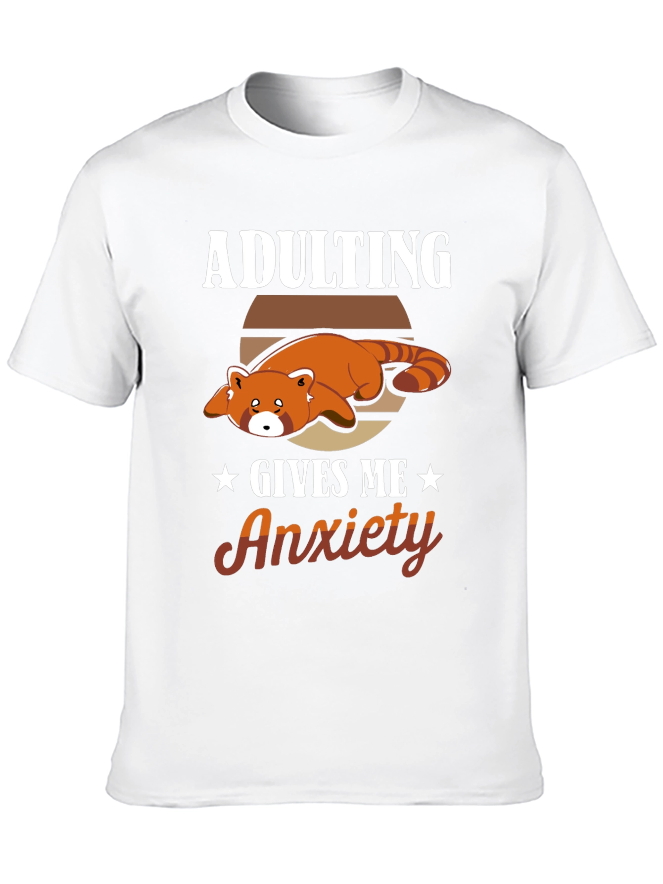 Adulting Gives Me Anxiety Red Panda T-Shirt