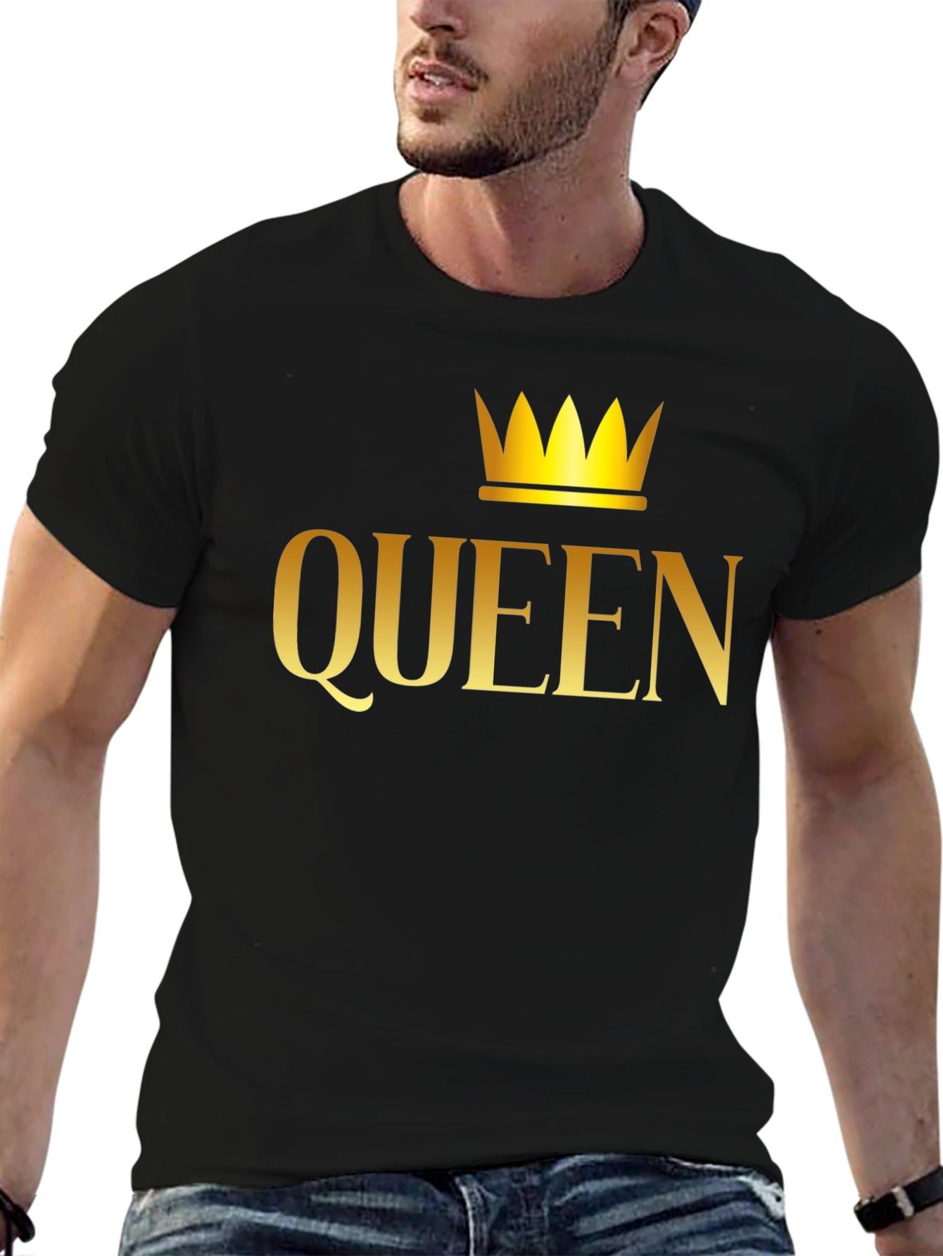 Queen Crown Graphic T-Shirt - Black