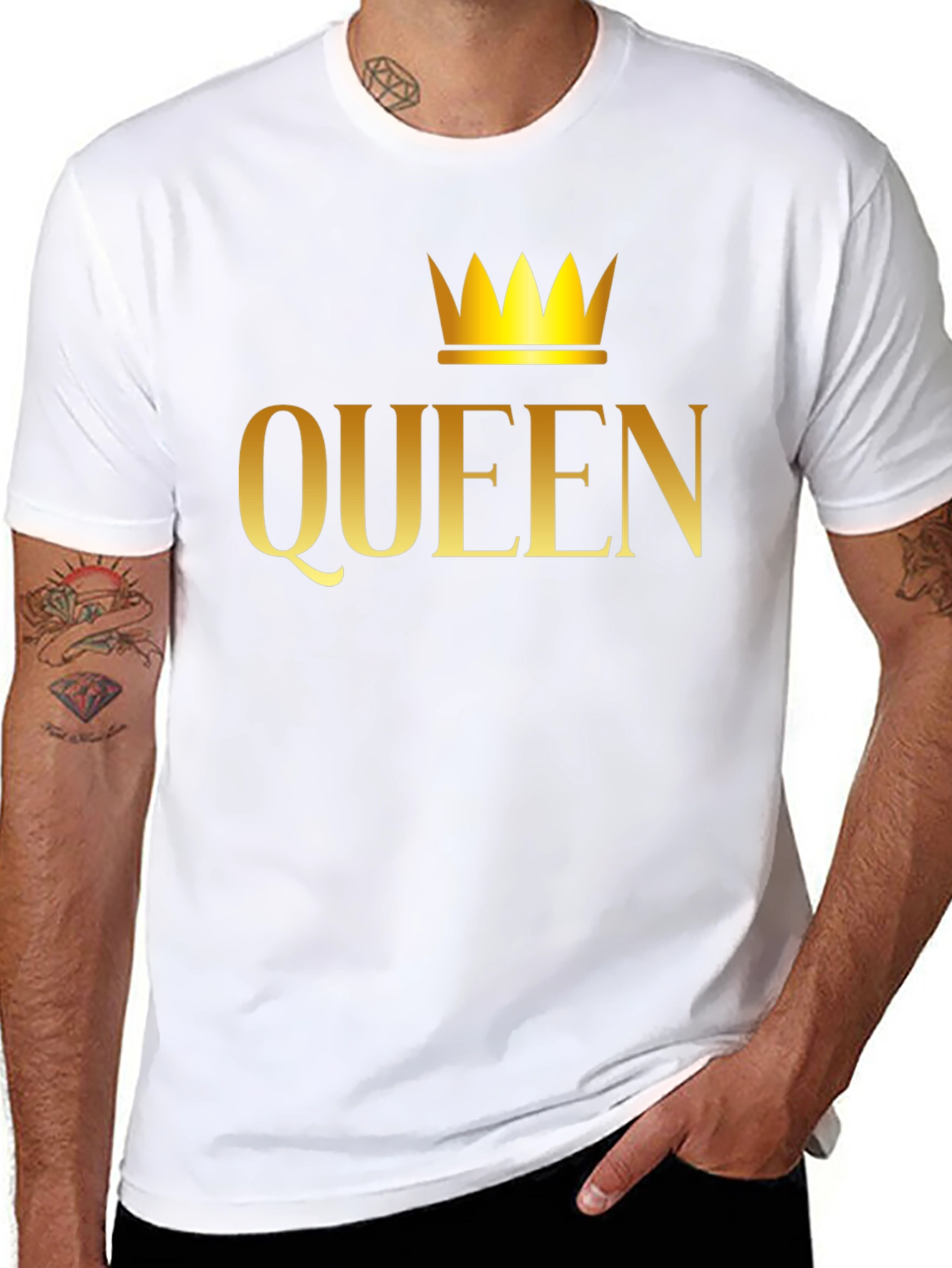 Queen Crown Graphic T-Shirt - Black