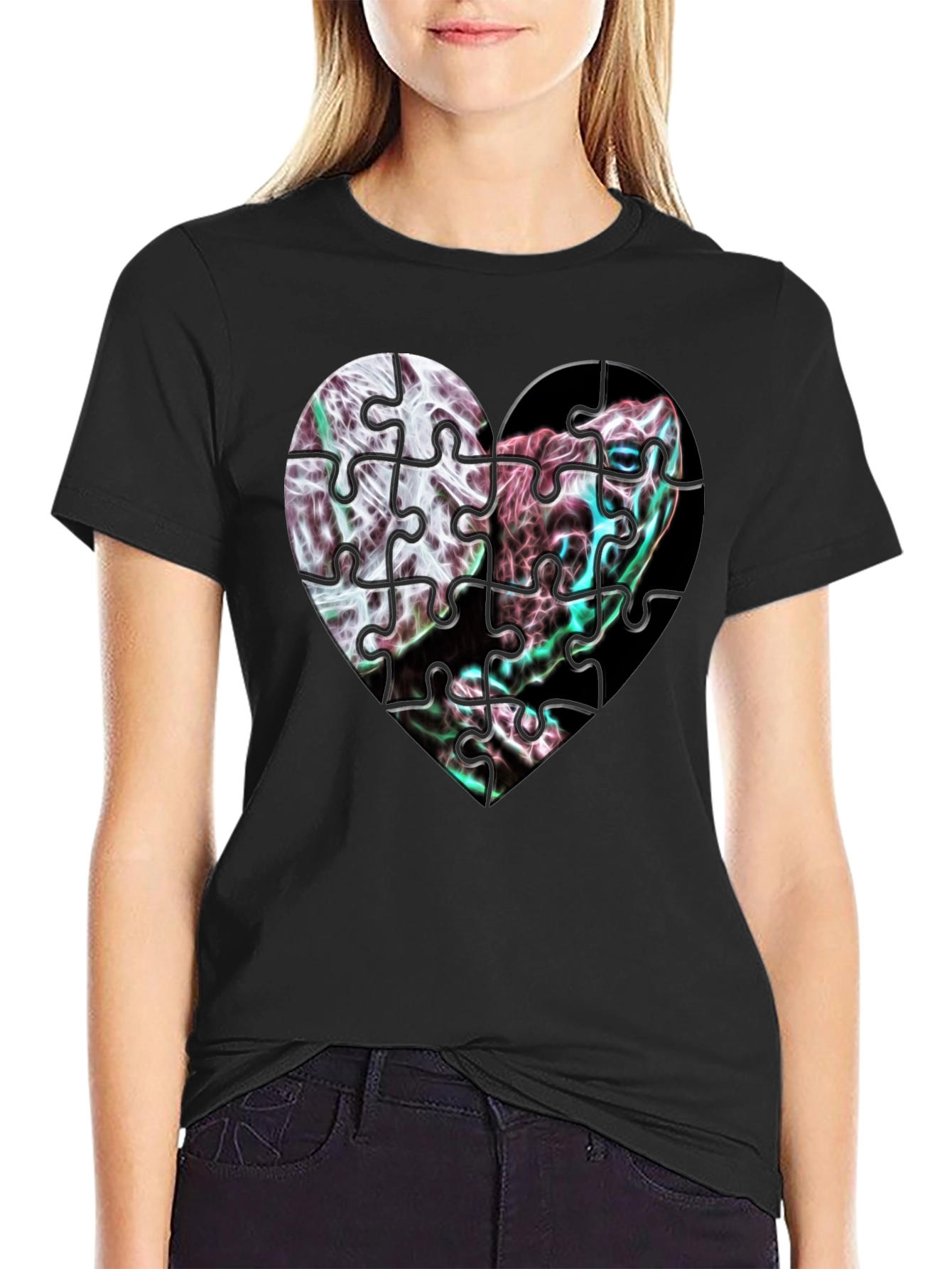 Puzzle Heart Graphic Tee