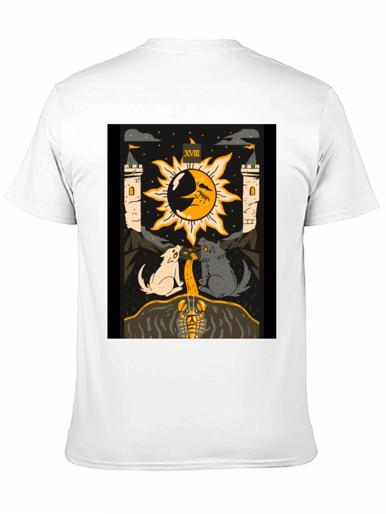 Moon Tarot Card Black T-Shirt