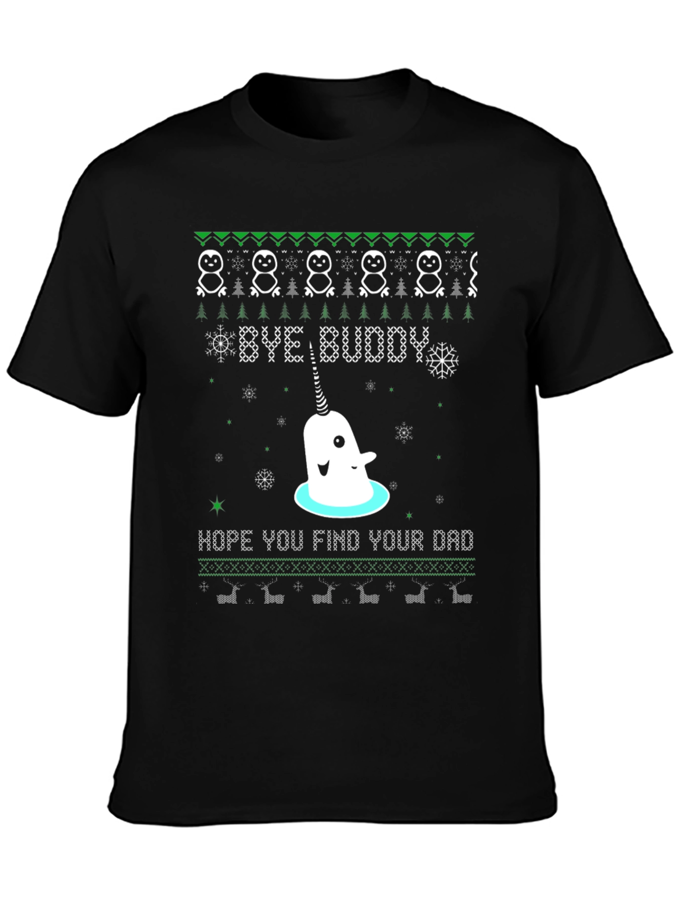 Narwhal Bye Buddy Christmas T-Shirt