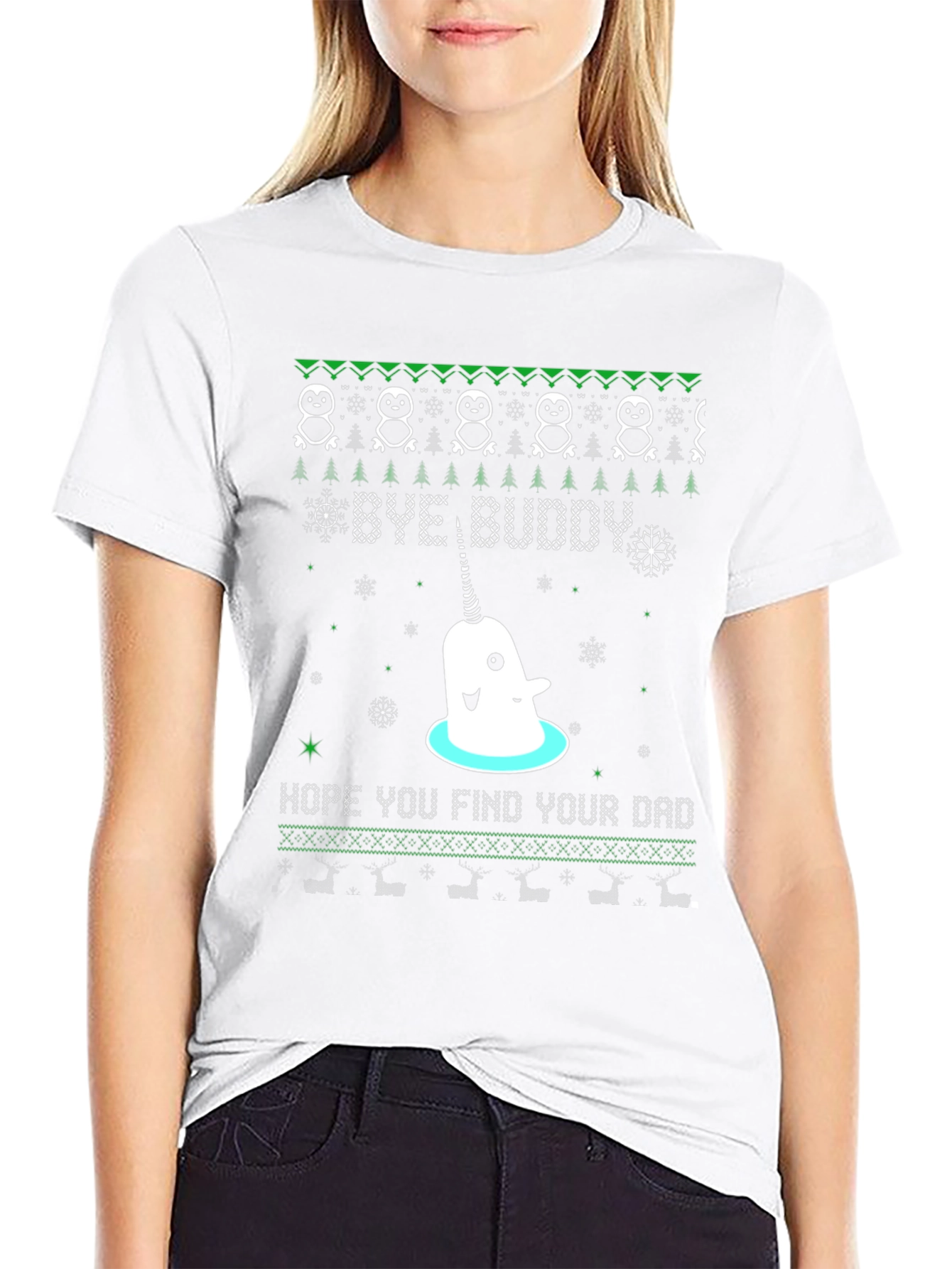 Narwhal Bye Buddy Christmas T-Shirt