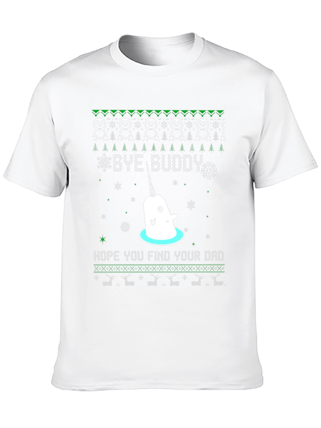 Narwhal Bye Buddy Christmas T-Shirt