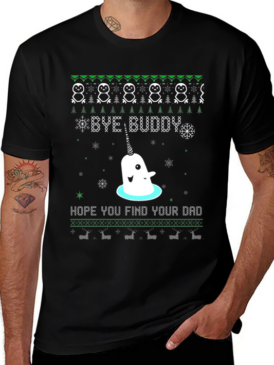 Narwhal Bye Buddy Christmas T-Shirt