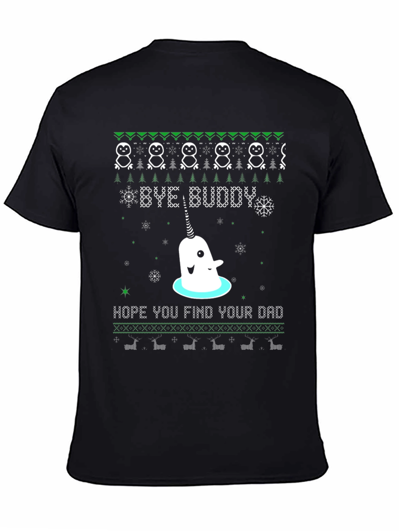 Narwhal Bye Buddy Christmas T-Shirt