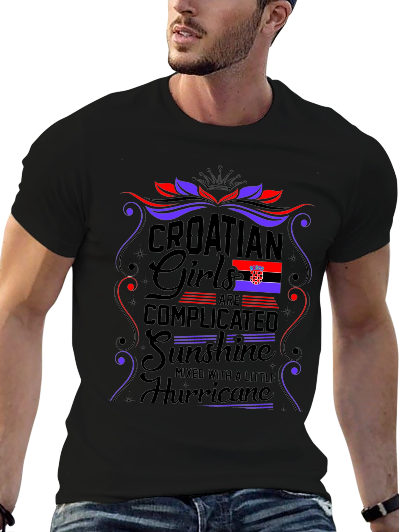 Croatian Girls Complicated T-Shirt Novelty Tee
