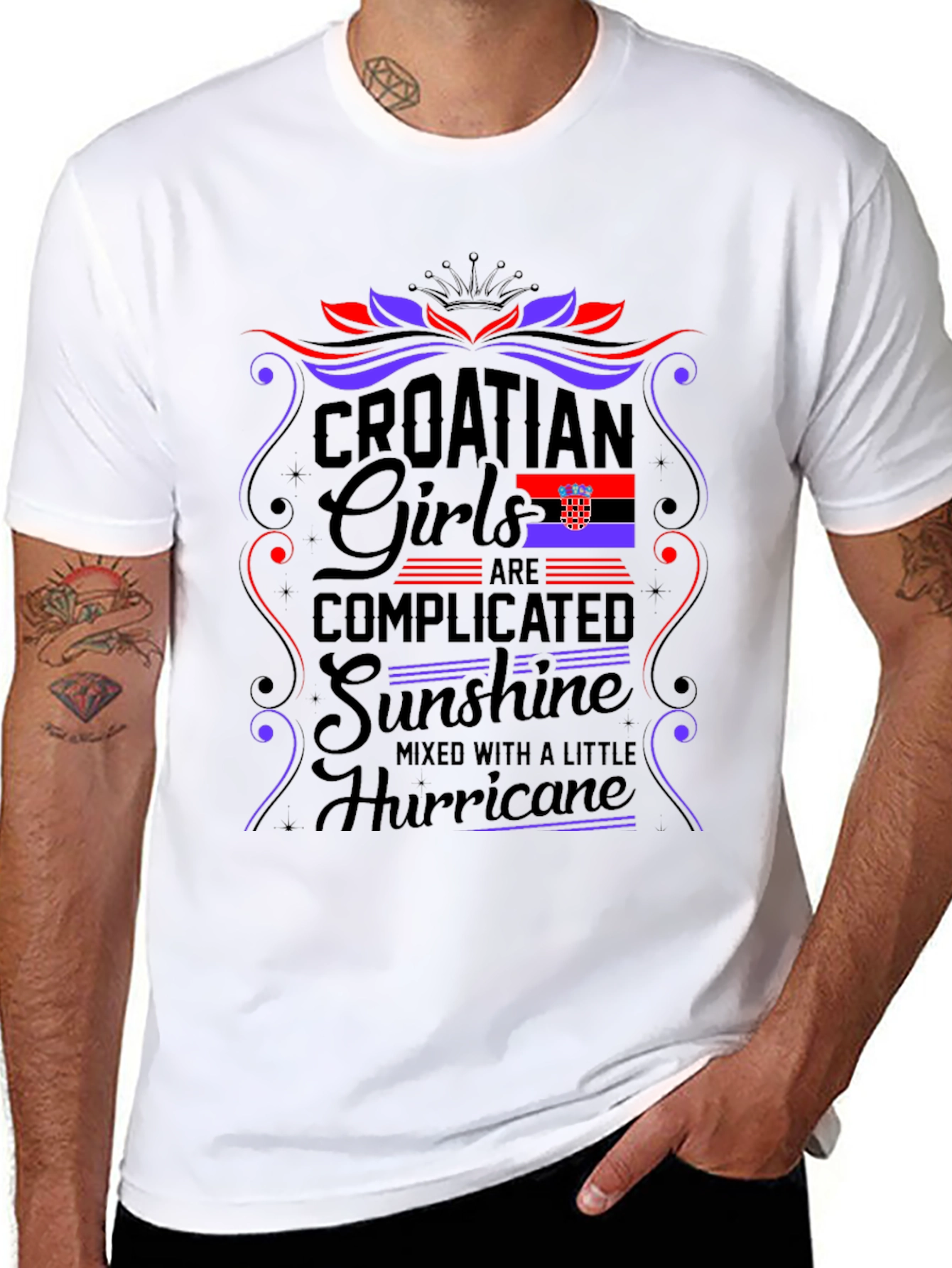 Croatian Girls Complicated T-Shirt Novelty Tee
