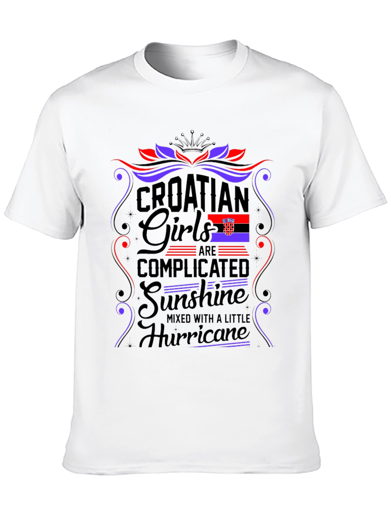Croatian Girls Complicated T-Shirt Novelty Tee