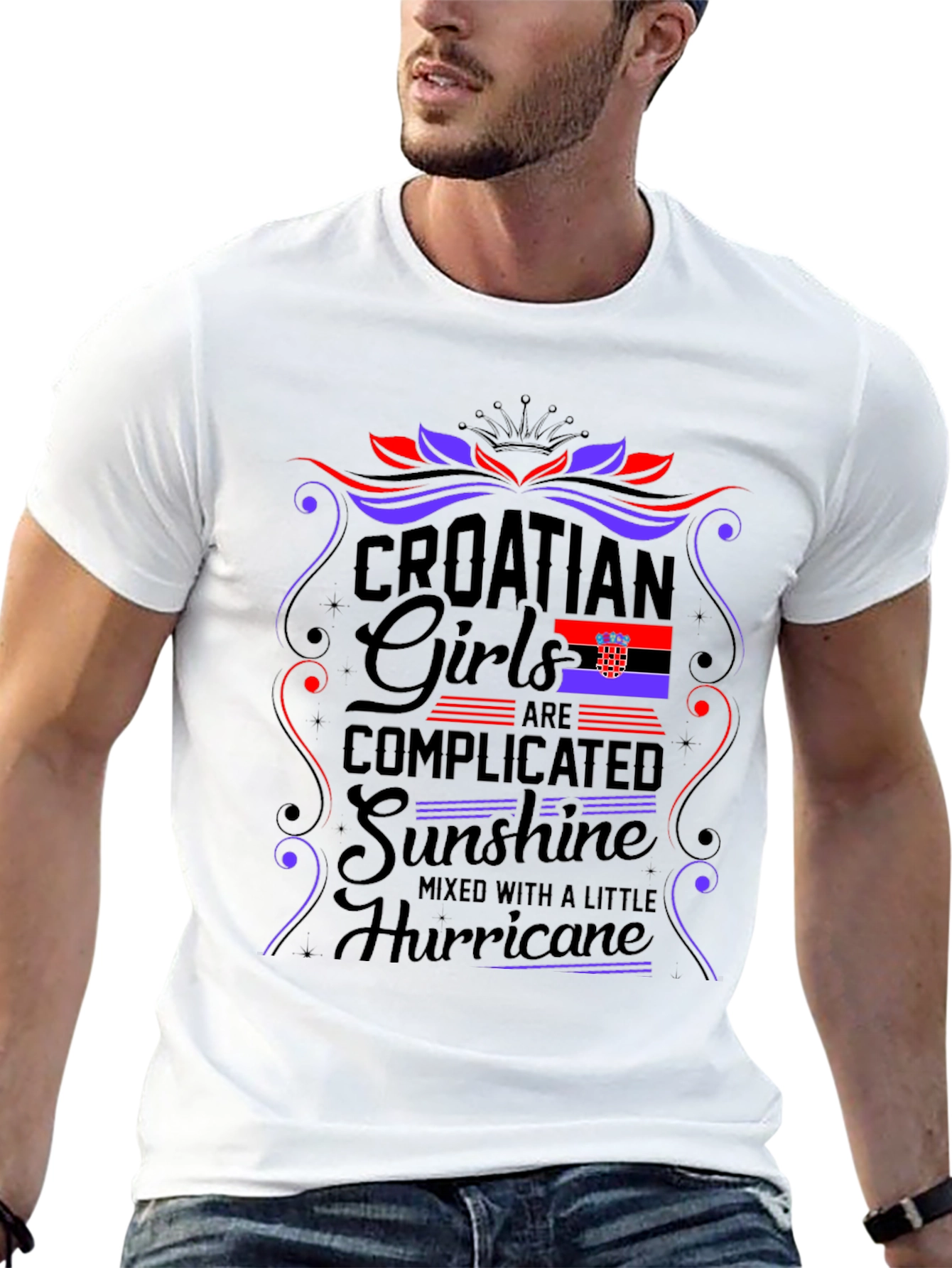Croatian Girls Complicated T-Shirt Novelty Tee