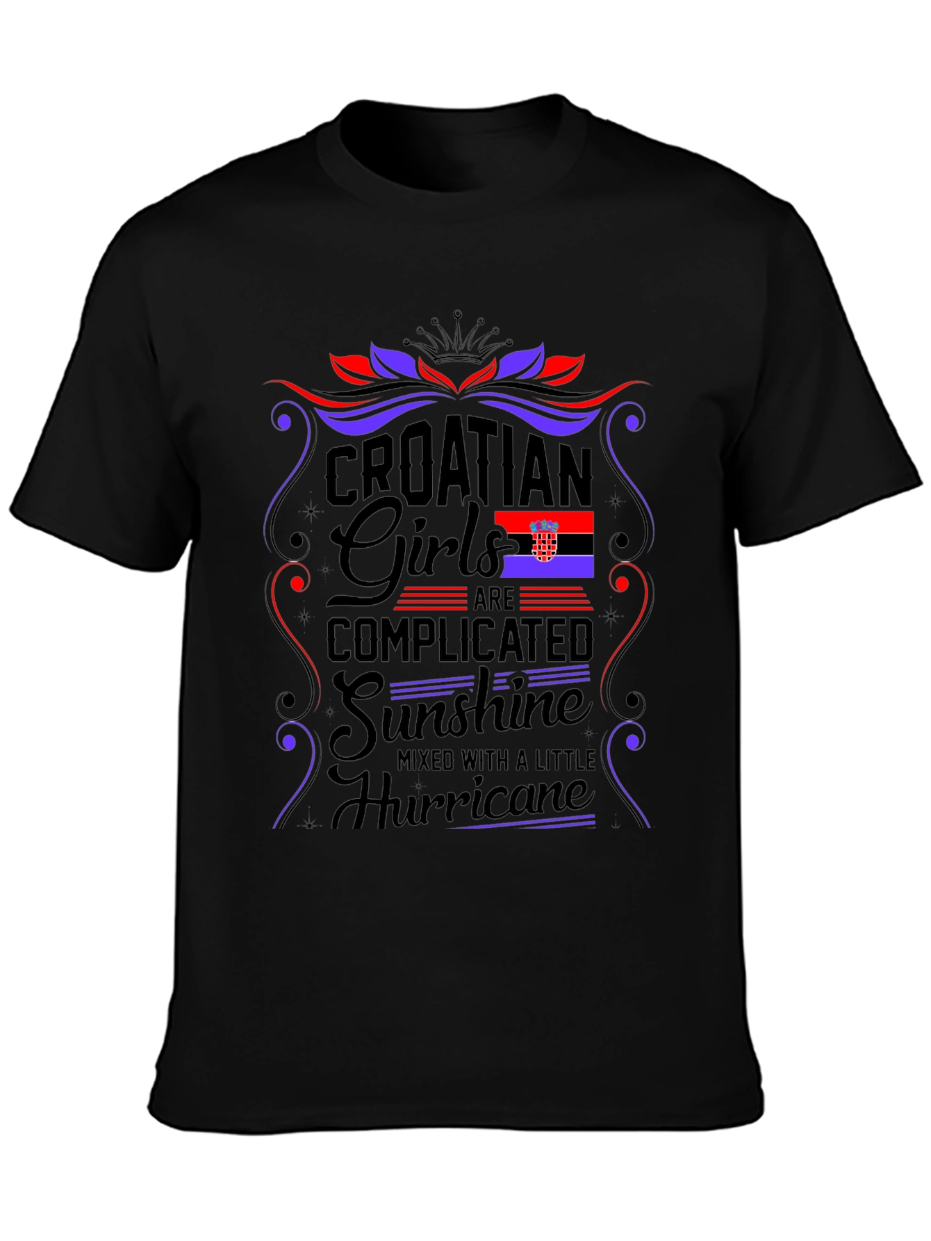 Croatian Girls Complicated T-Shirt Novelty Tee