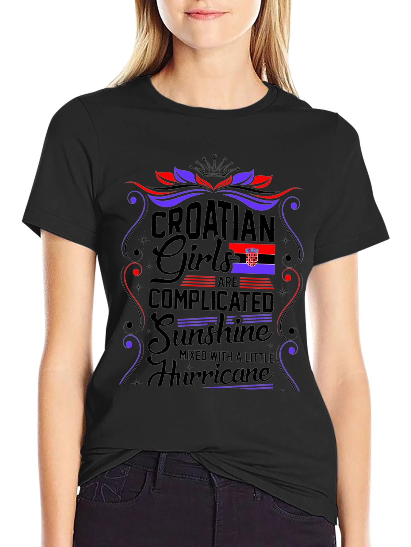 Croatian Girls Complicated T-Shirt Novelty Tee