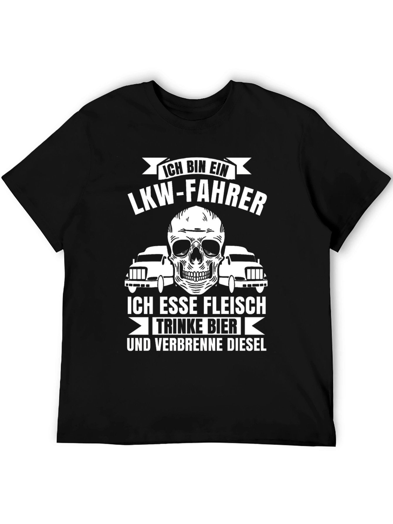 Ich Bin Ein LKW-Fahrer T-Shirt - Trucker Skull Tee