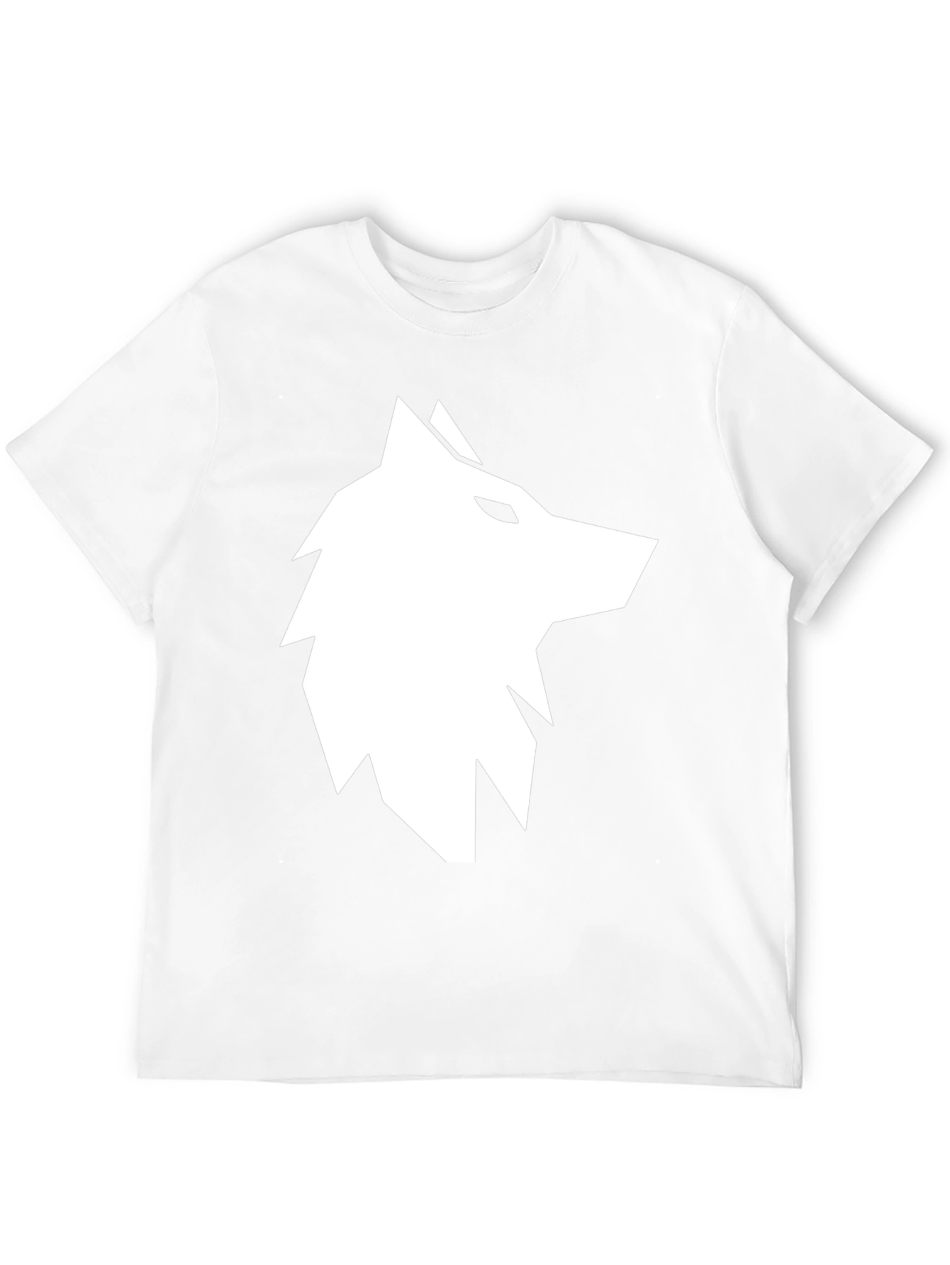 Geometric Wolf Graphic Tee - Black