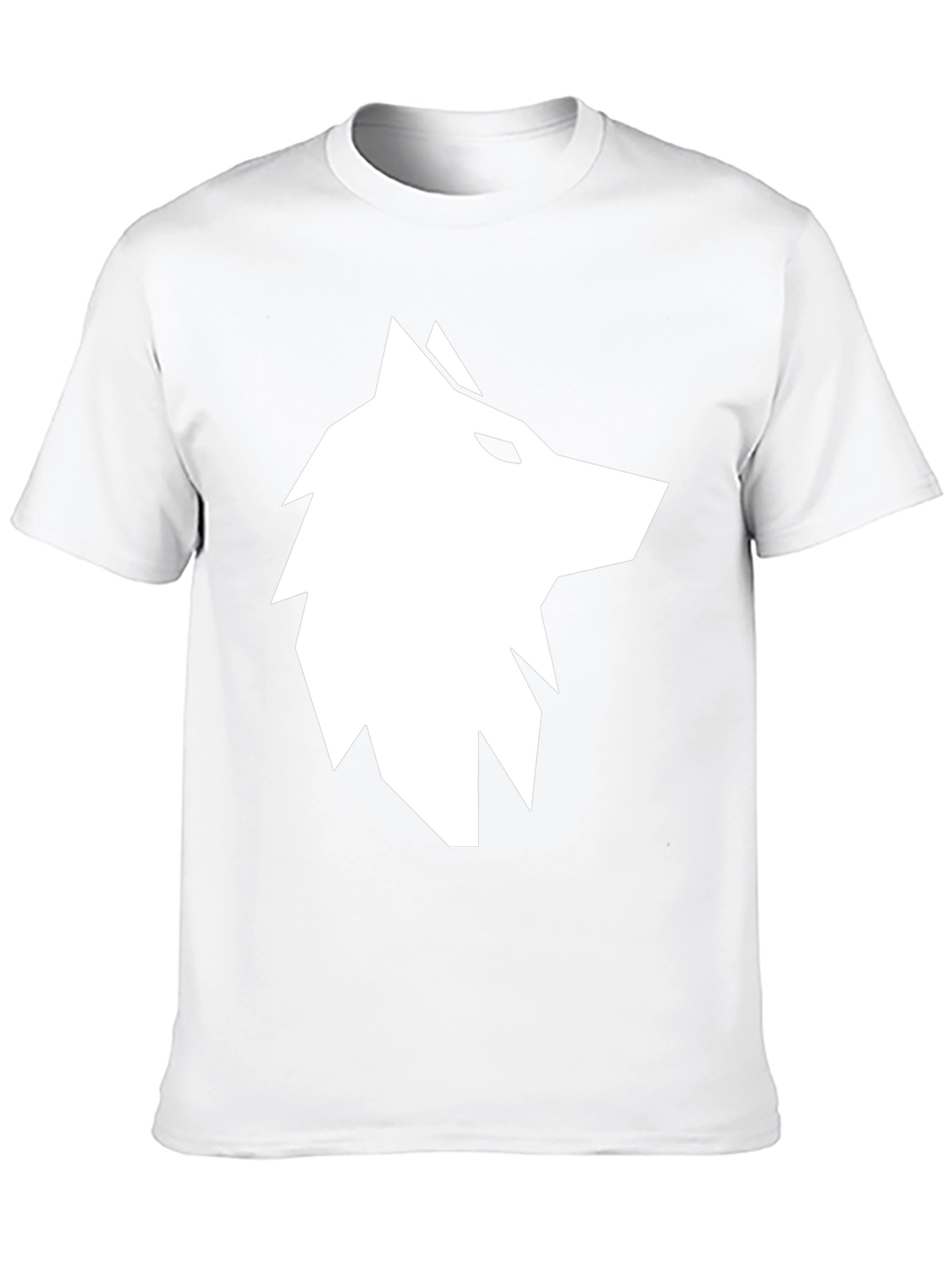Geometric Wolf Graphic Tee - Black