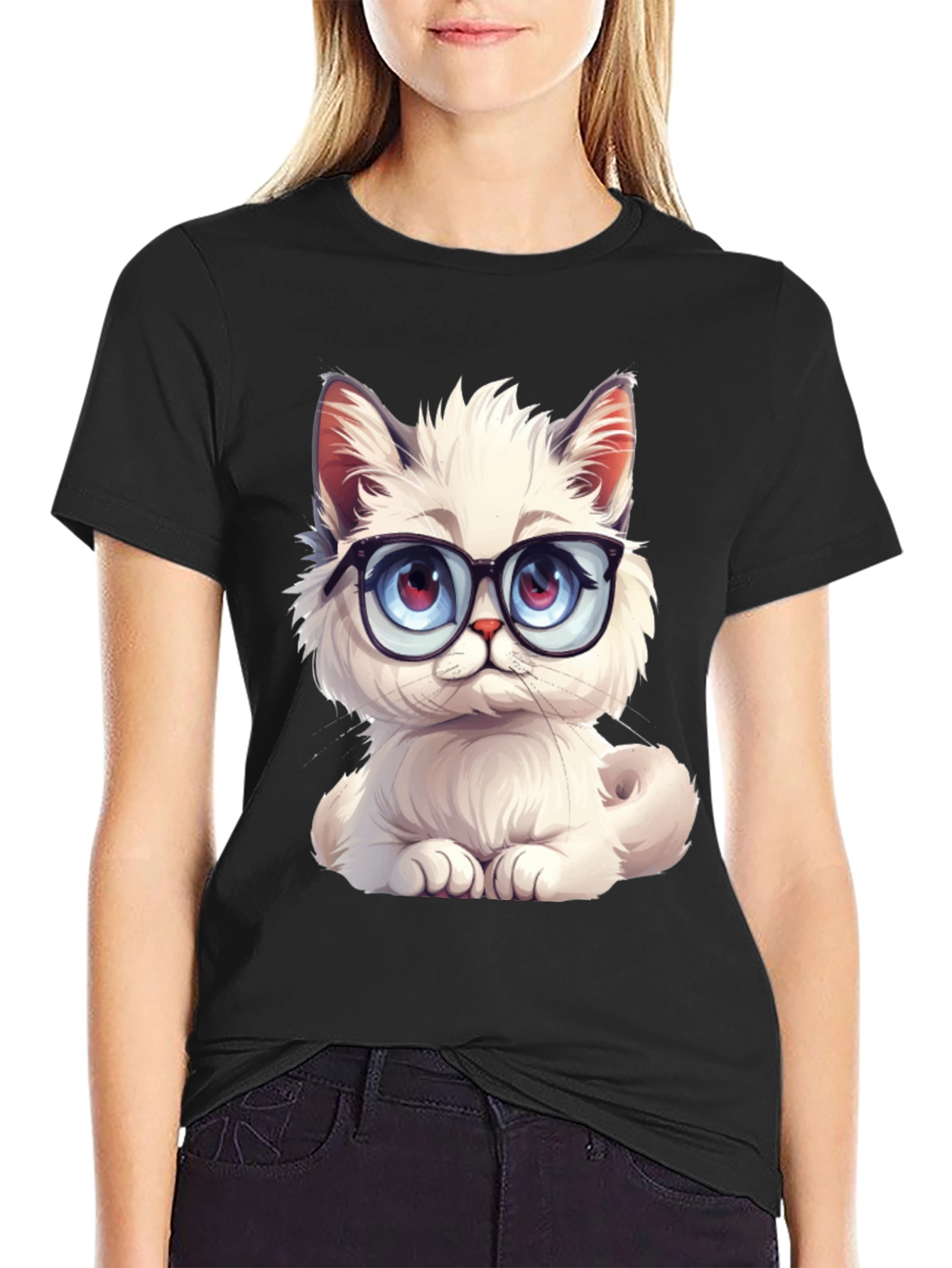 Cute Cat with Glasses T-Shirt