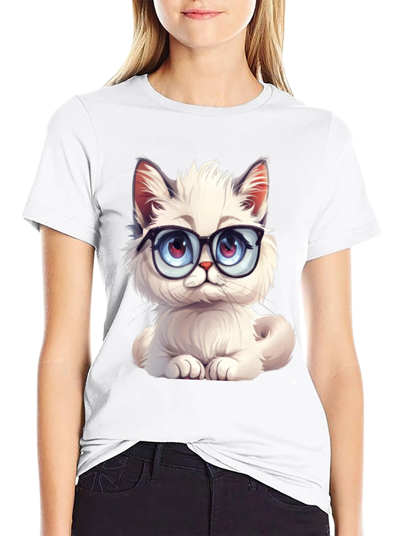 Cute Cat with Glasses T-Shirt