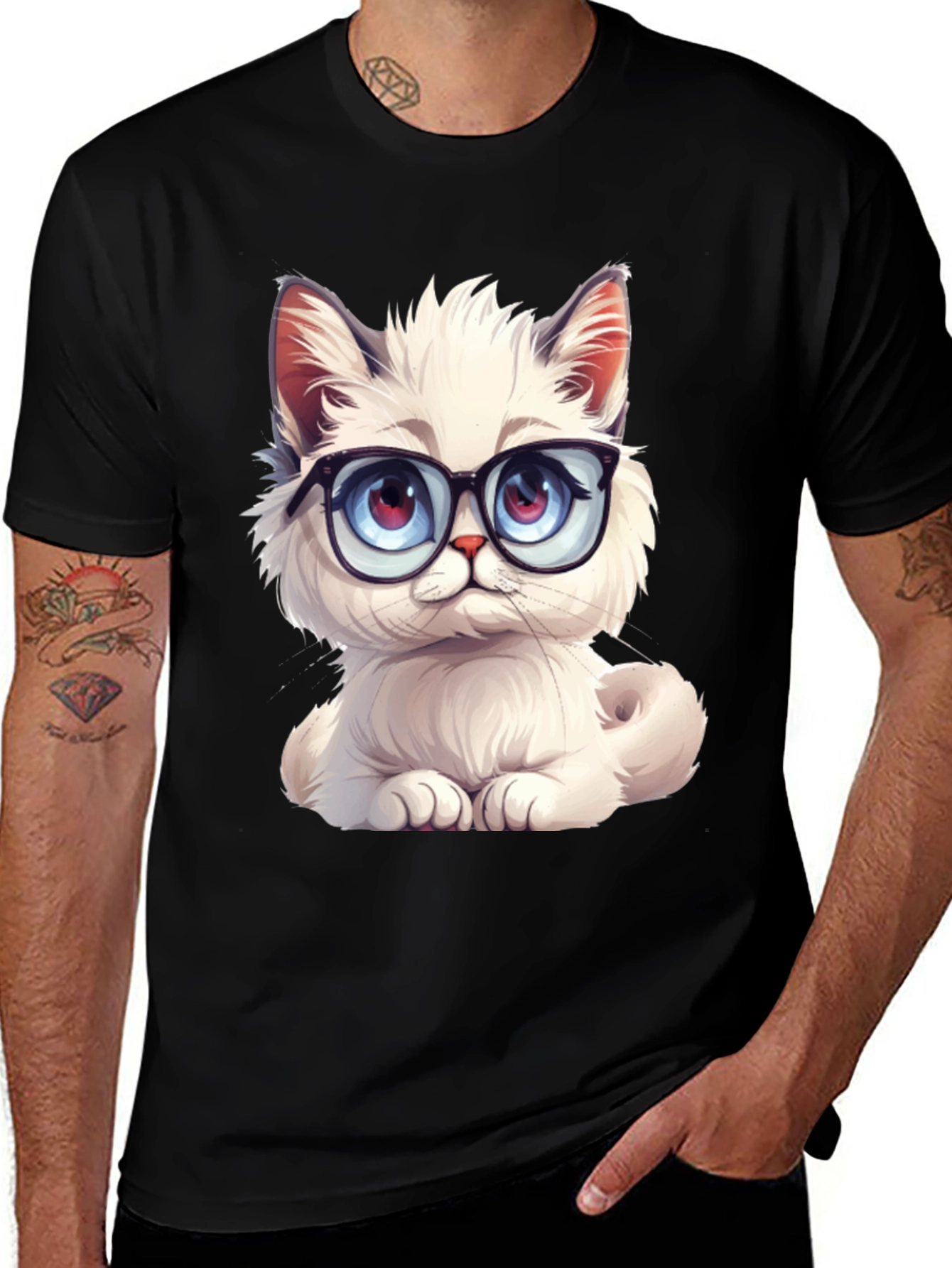 Cute Cat with Glasses T-Shirt