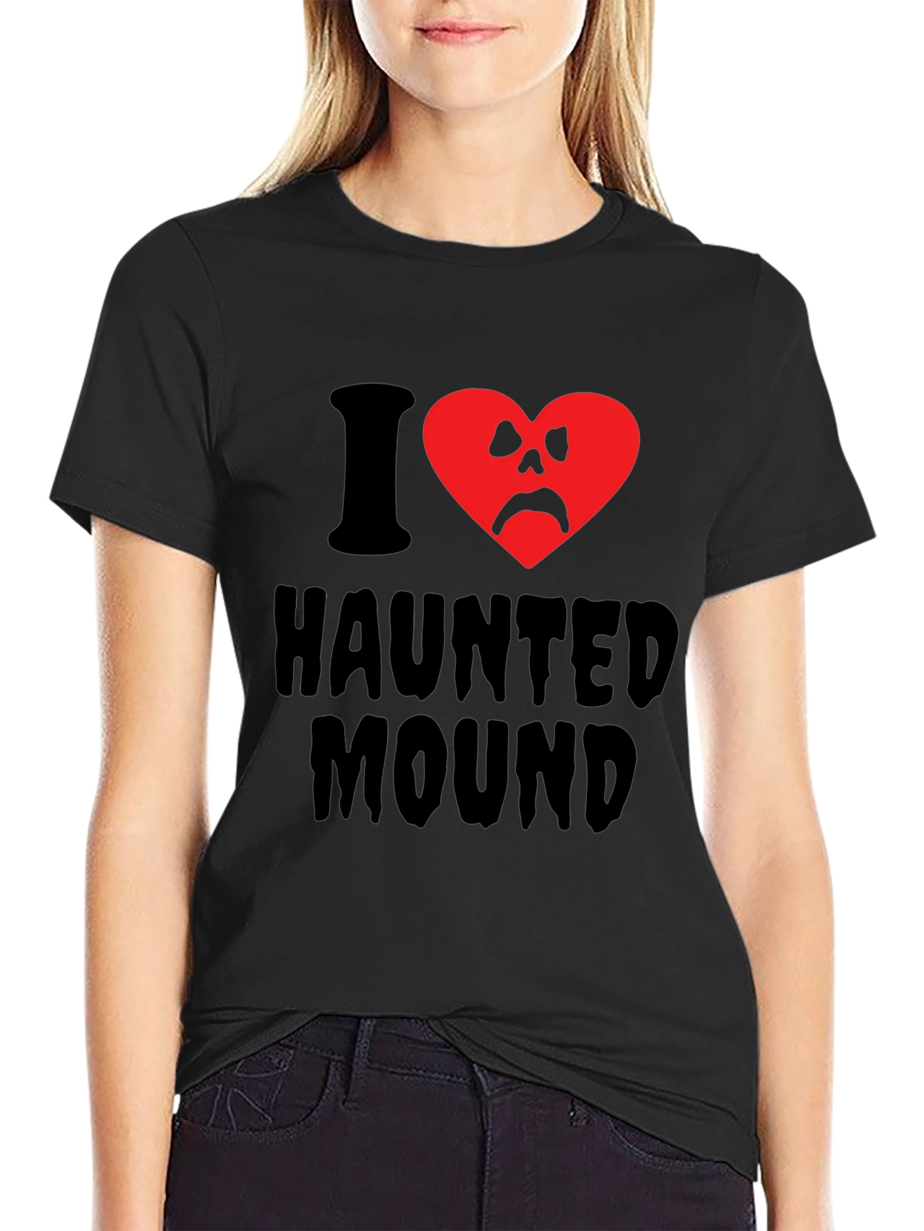 Haunted Mound T-Shirt - Spooky Heart Design
