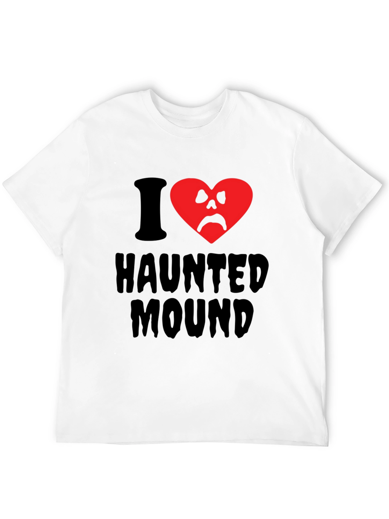 Haunted Mound T-Shirt - Spooky Heart Design