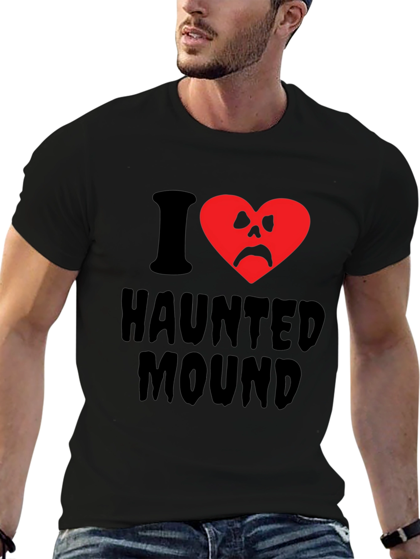 Haunted Mound T-Shirt - Spooky Heart Design