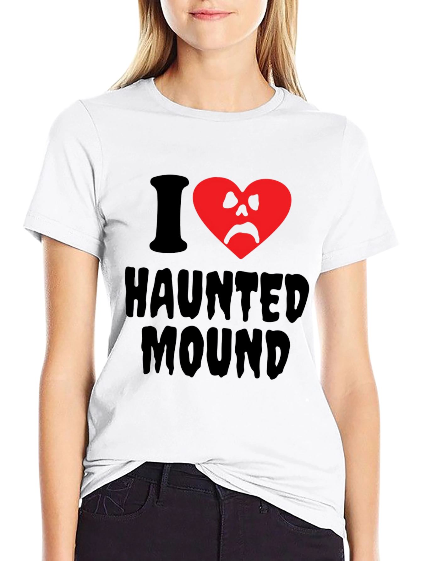 Haunted Mound T-Shirt - Spooky Heart Design