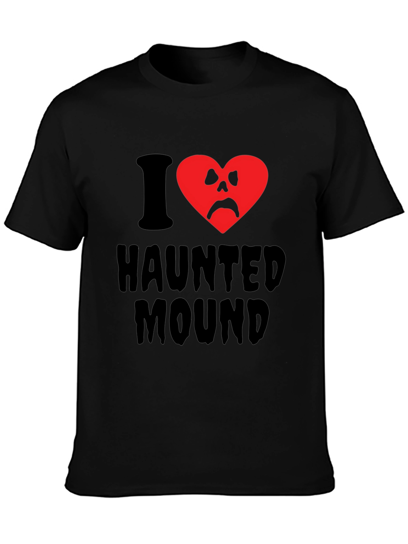 Haunted Mound T-Shirt - Spooky Heart Design