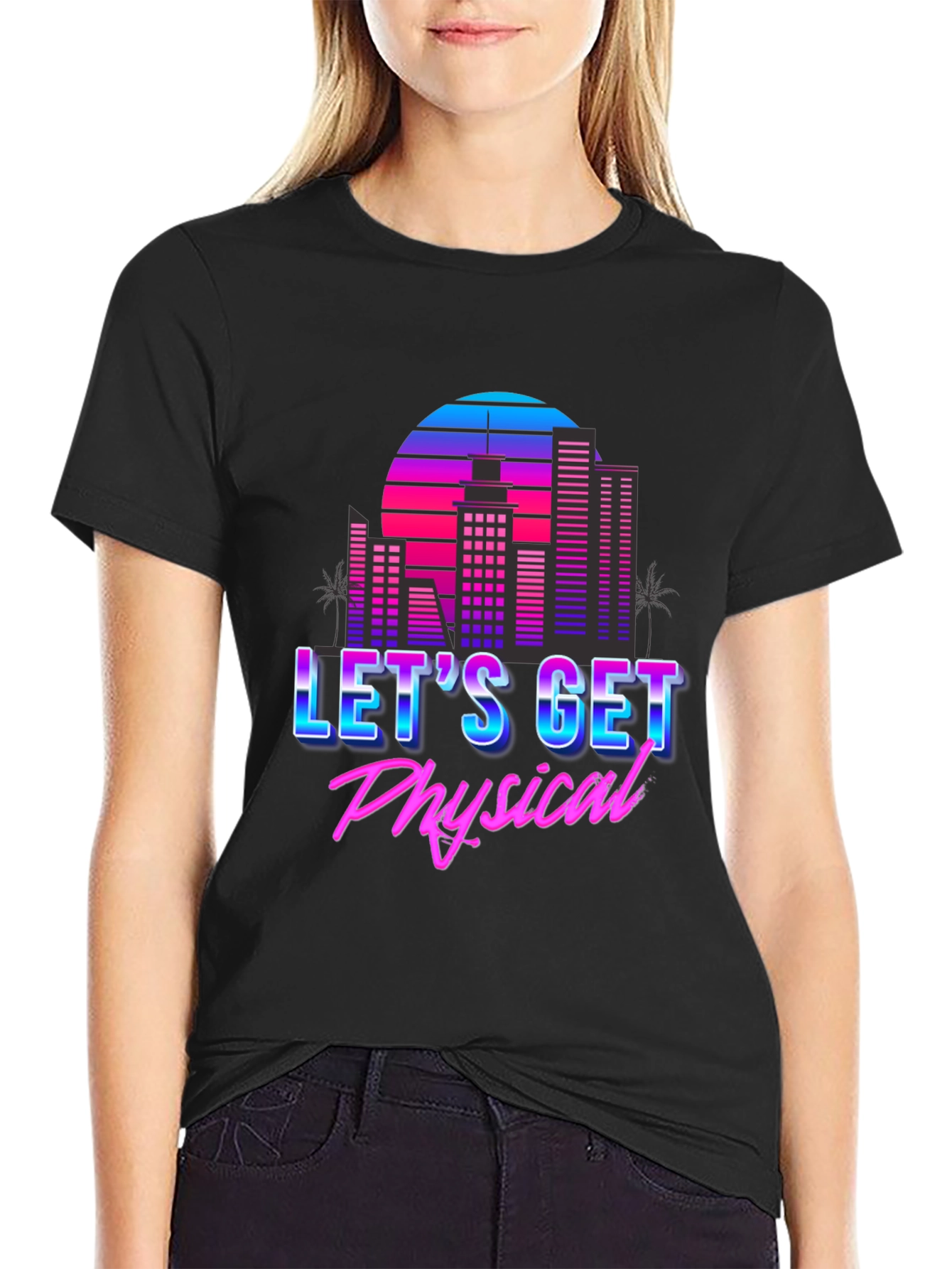 Retro 80s Lets Get Physical Graphic T-Shirt
