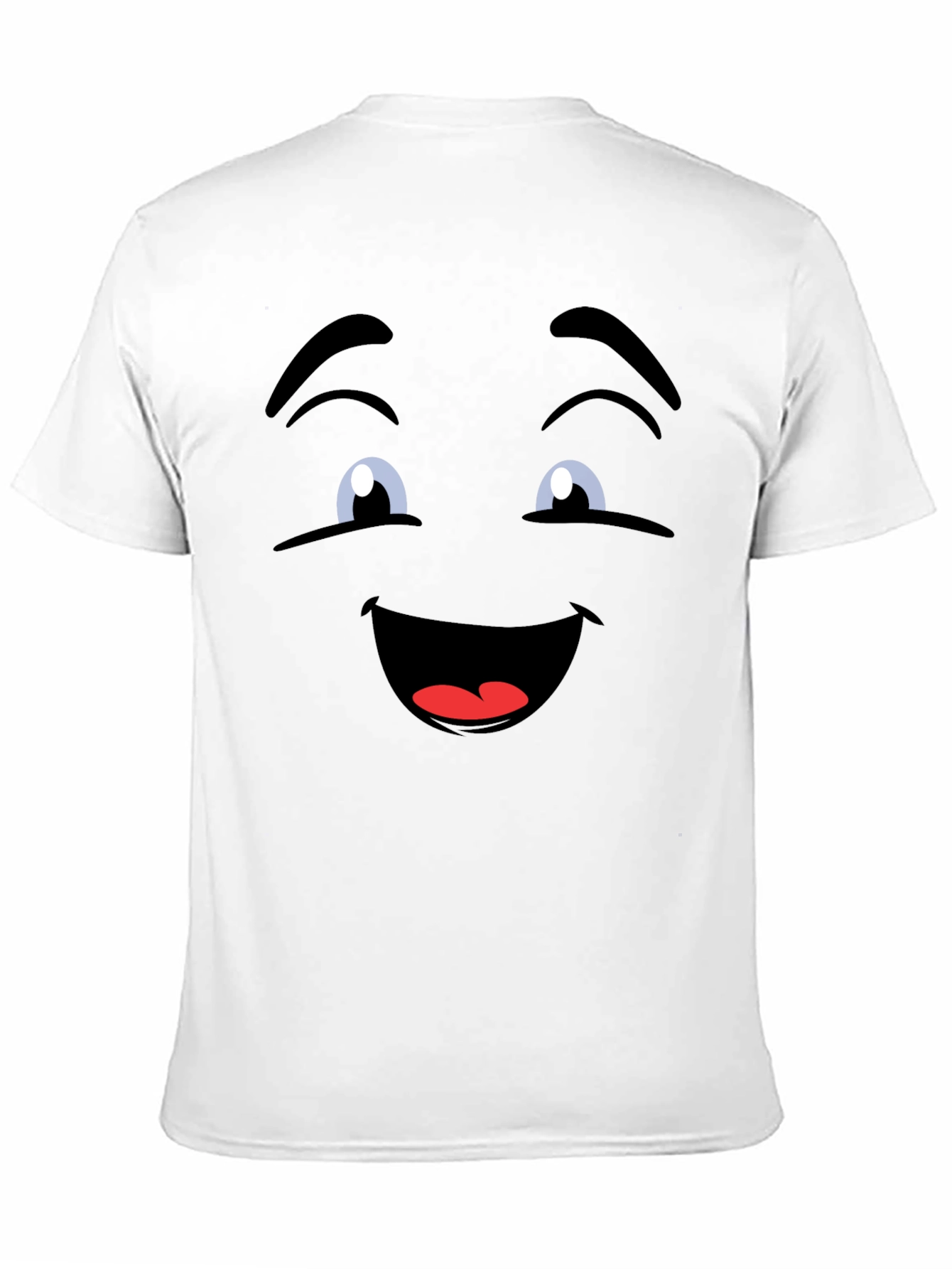 Smiling Face Graphic Tee - Fun Black T-Shirt