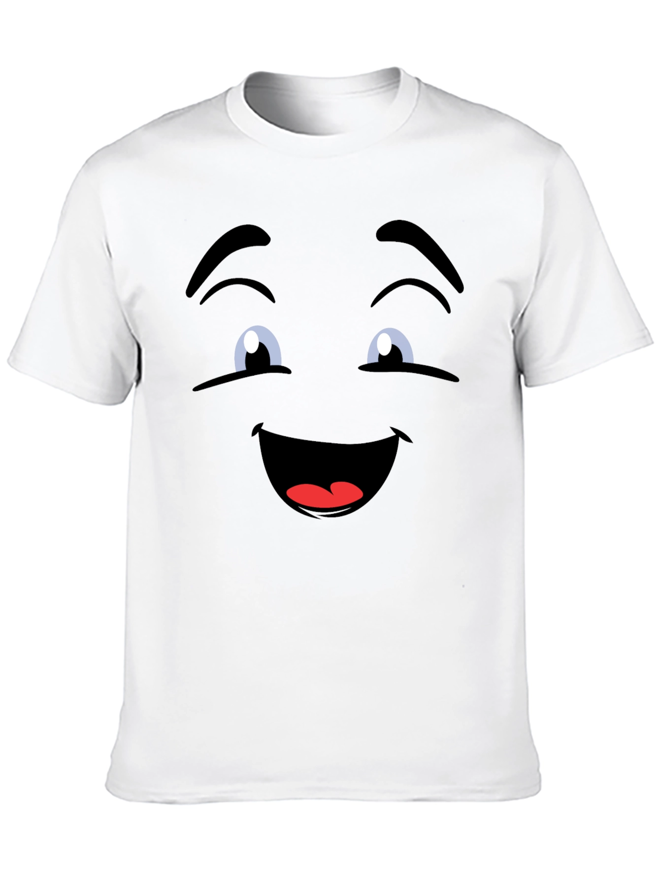 Smiling Face Graphic Tee - Fun Black T-Shirt