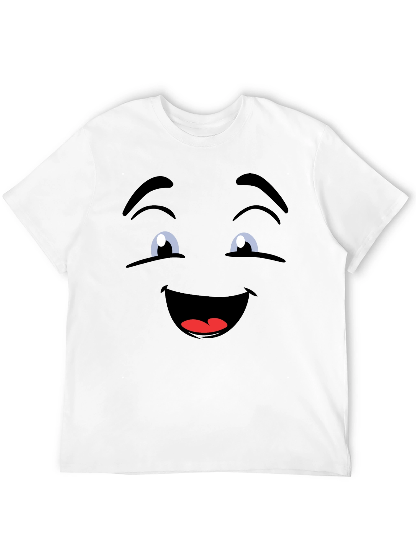 Smiling Face Graphic Tee - Fun Black T-Shirt