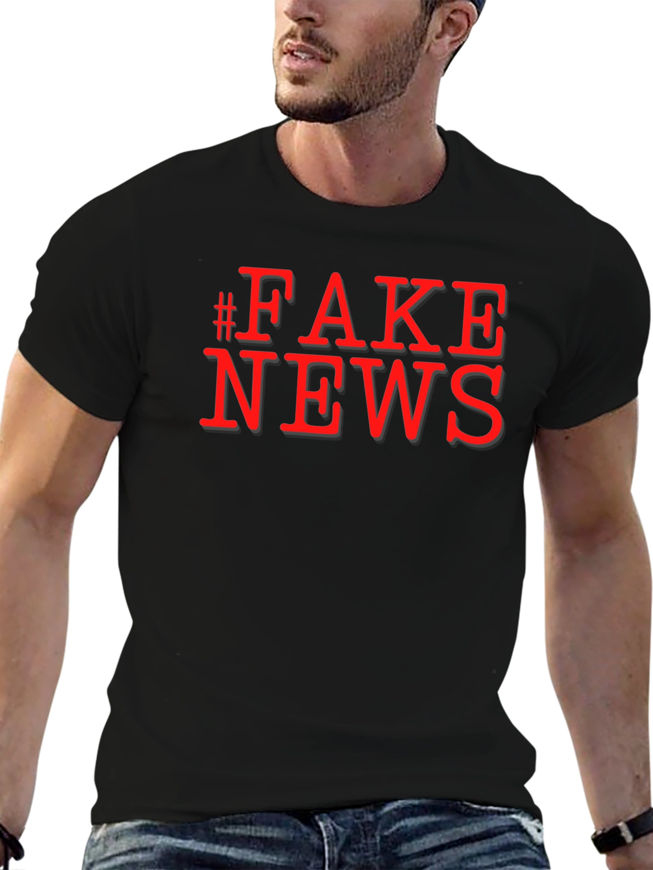 Fake News Graphic Tee - Unisex Black T-Shirt