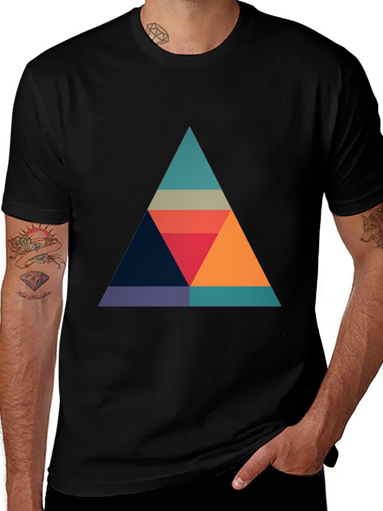 Geometric Triangle Graphic T-Shirt - Modern Style