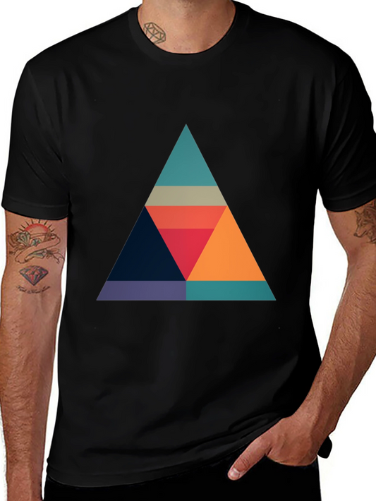 Geometric Triangle Graphic T-Shirt - Modern Style